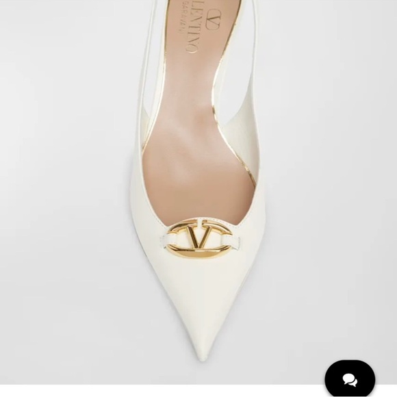 Valentino Women's Cream and Gold Pointed Heels - Picture 3 of 17